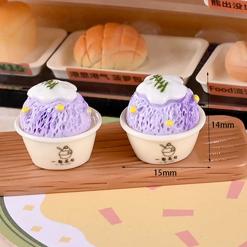 6 pçs/set casa de bonecas sorvete smoothie jam sorvete cone modelos em miniatura cozinha decoração para casa brinquedo comida crianças fingir jogar brinquedos-brinquedo