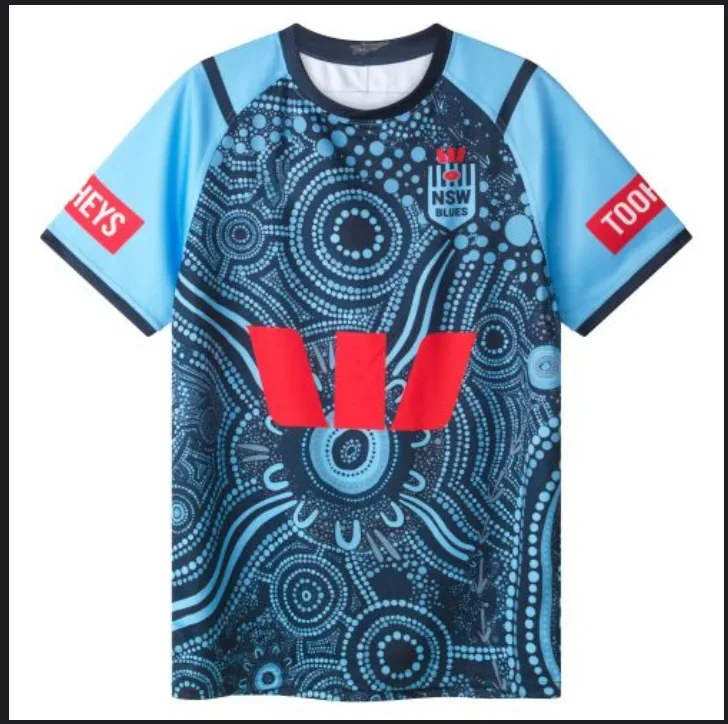 New Australian blue shirt training shirt, blue shirt men's rugby shirt, quick-drying breathable casual sportswear 3dt