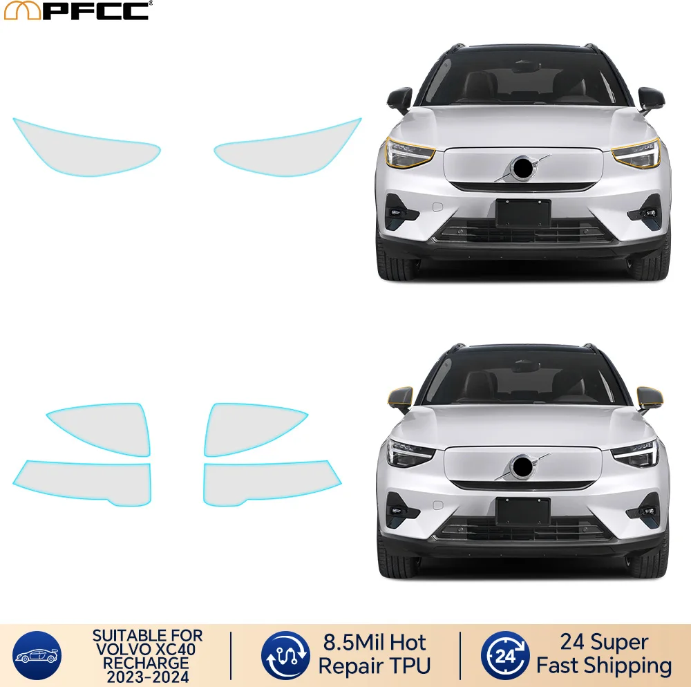 

Headlight Film For Volvo XC40 Recharge 2023-2024 B C Pillars Protection Film Car Sticker Anti-scratch Protective Accessories