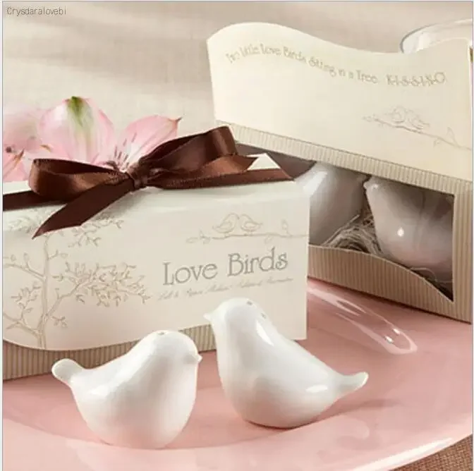 10sets Love Bird Salt & Pepper Shakers Seasoning Pot Home Kitchen Spice Pepper Useful Decorative Shakers Gift with Box