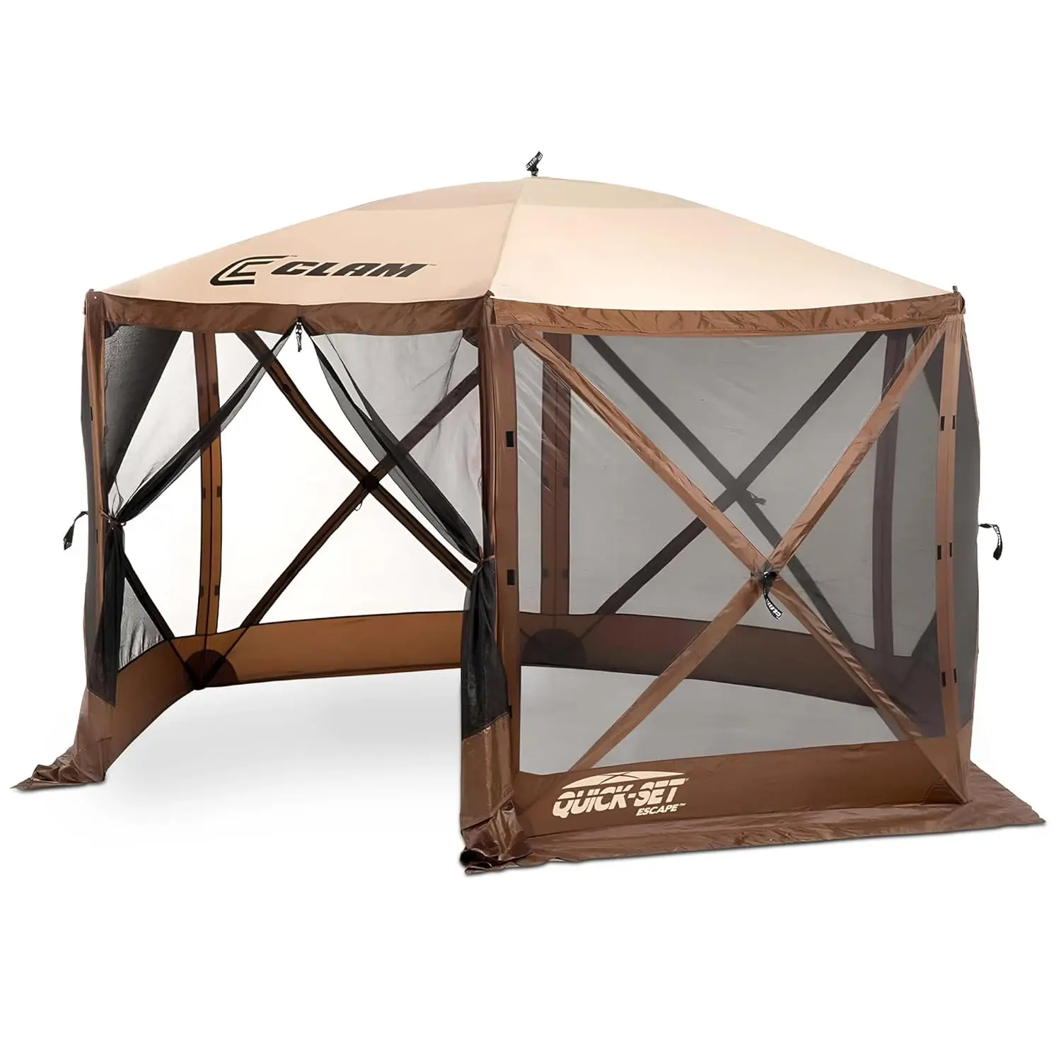 

Pop Up Screen Tent, Outdoor Camping Gazebo Canopy, Escape, 11.5', Brown, Custom