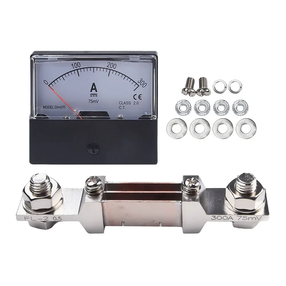 DH-670 Analog Ammeter And A Shunt Light Weight DC Analog Ammeter Instrument And Shunt Panel Ampere Electrical Instruments