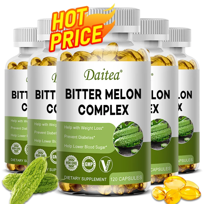 

Daitea Natural Bitter Melon Extract 120 Vegetarian Capsules | Non-GMO & Gluten-Free Extract | Complex Supplement