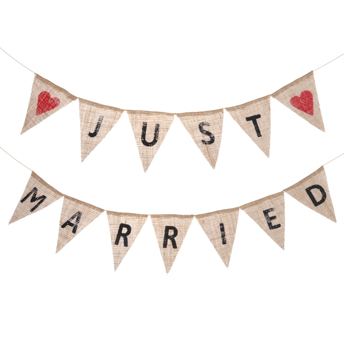 

Wedding Banners Burlap Pennant Flags Vintage Party Decoration Triangle Cloth Garland Photo Prop Bridal Shower Birthday