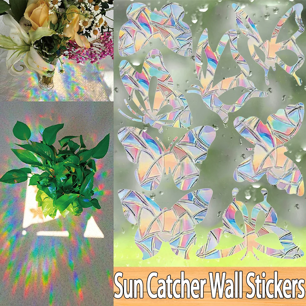 

New Rainbow Prism Electrostatic Glass Stickers PVC Leaves Static Window Stickers Suncatcher Sticker Sun Catcher Wall Decorator