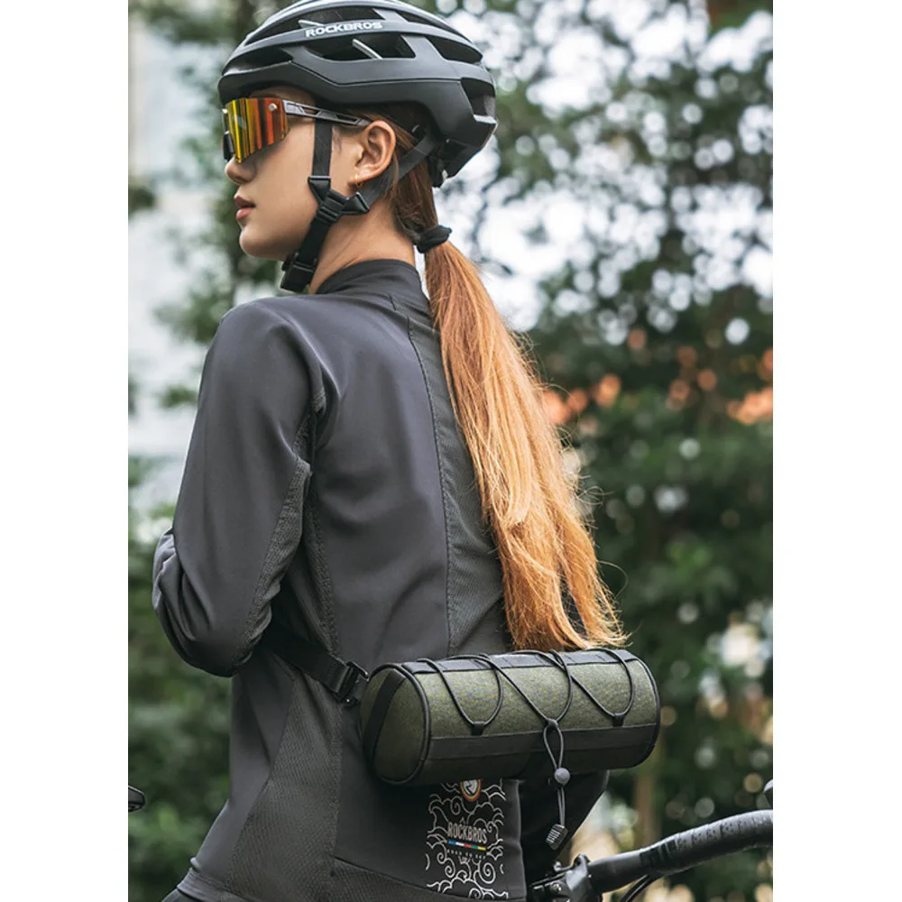 Bicycle cylindrical charter, bag, mountain road travel, front crossbeam, hanging handle, storage_voghion.com