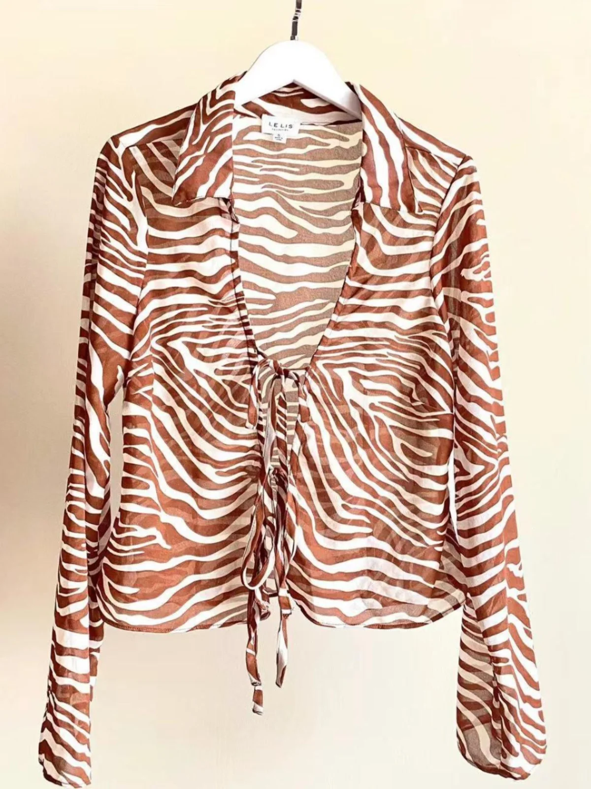 Faionable Long Sve da donna irt Slim Fit Lady Sle Stampa leopardata Abbigliamento casual V-Ne Materiale sottile Colore con cappuccio