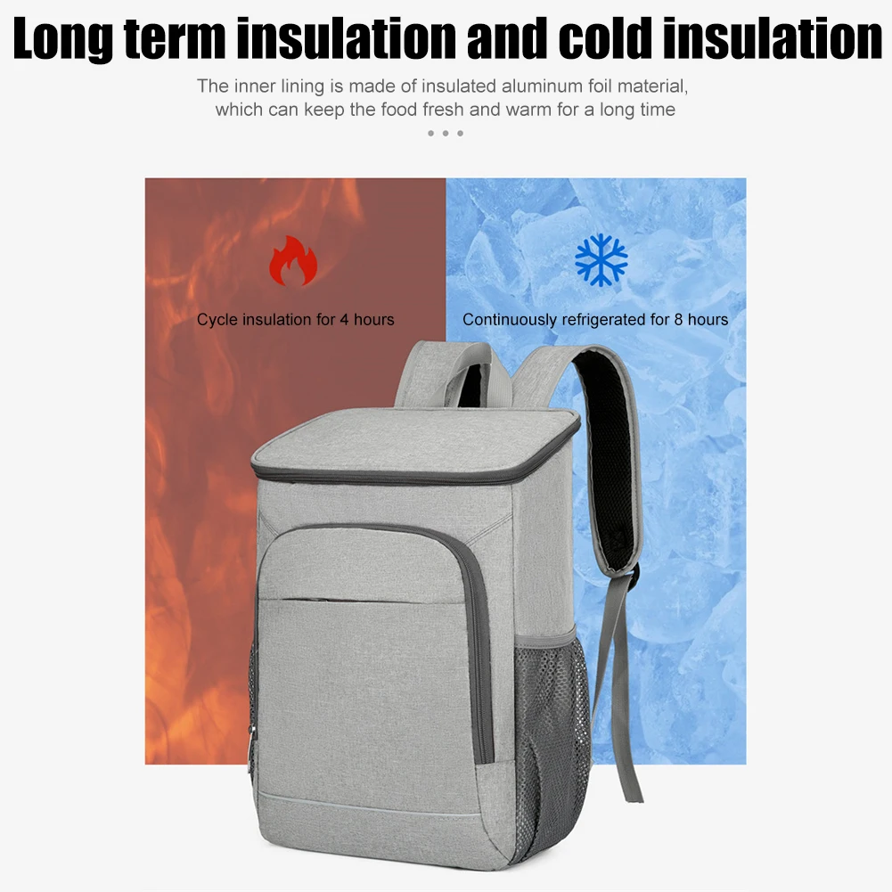 Оксфордский изолированный рюкзак-холодильник, экономит место, водонепроницаемый термохолодильник, легкий рюкзак со светоотражающей полосой для кемпинга на открытом воздухе