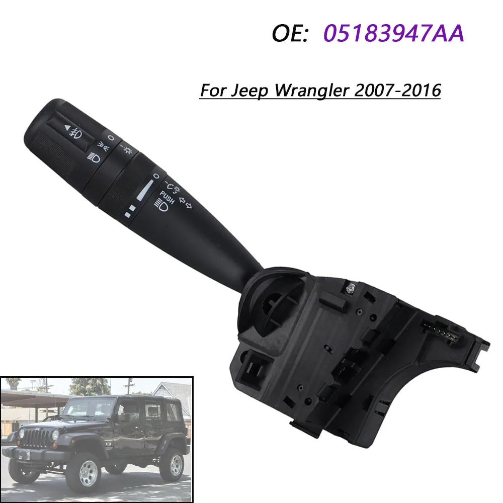 Fog Light Headlight Multifunction Turn Signal Switch For Jeep Wrangler 2007-2016 05183947AA 68041485AC 68041485AD