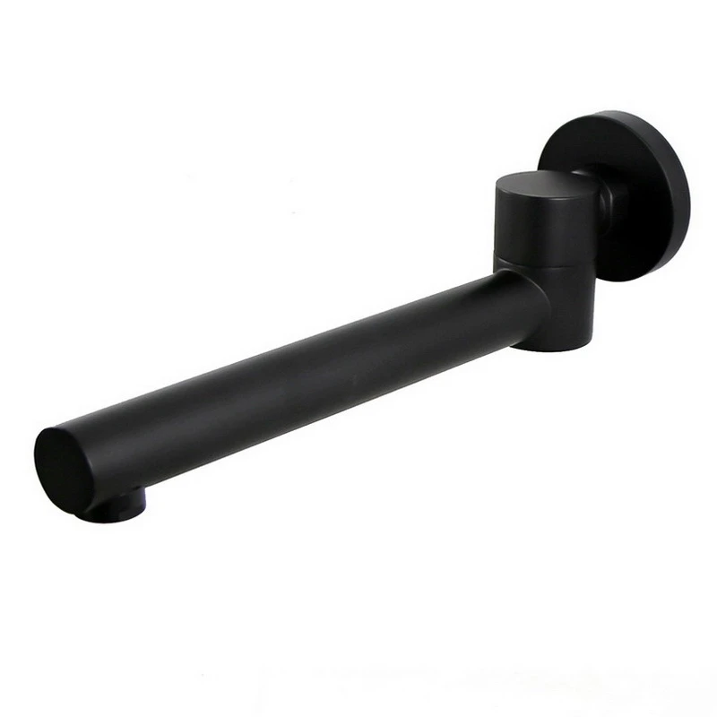 Wall Outlet Wall Mounted Shower Spout Bath Tub Shower Mixer Faucet Spout Filler 180 Degree Folding -Black