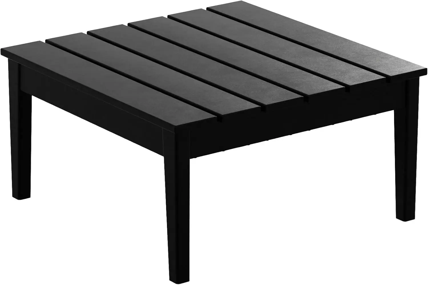 

Outdoor Coffee Table, 32 Inch All Weather Poly Lumber Adirondack Patio Coffee Table Square Low Table, Black