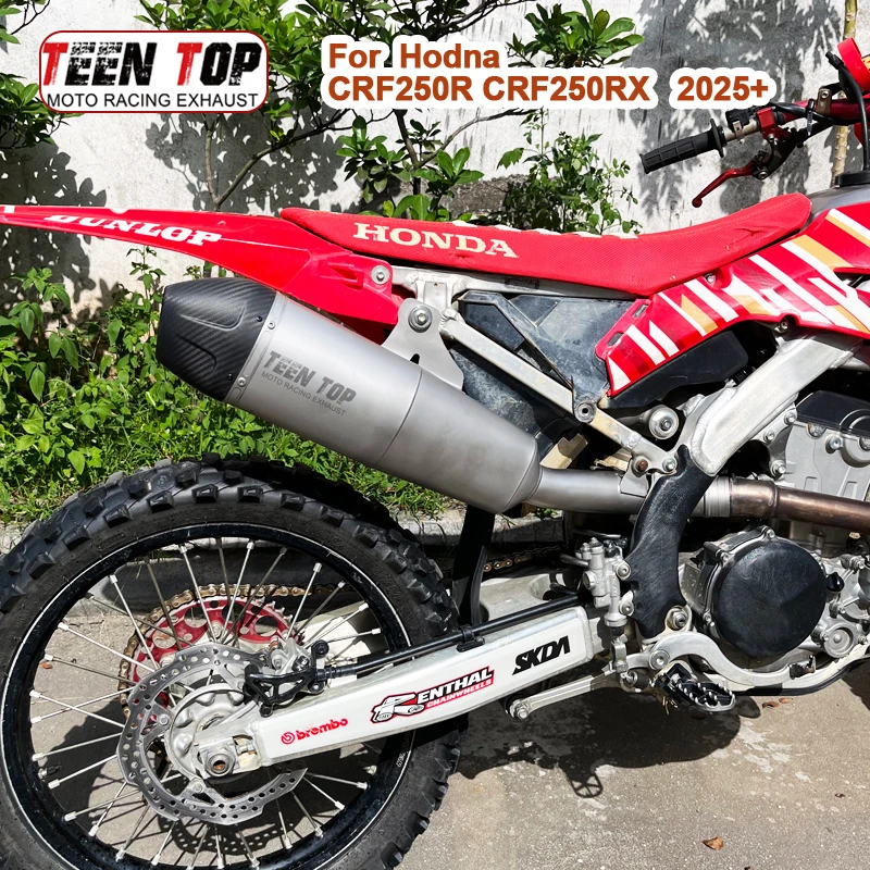 For HONDA CRF250R CRF250RX Exhaust Muffler High Flow Slip-on Exhaust Tailpipe 2025+  Motorcycle Muffler Carbon Fiber Silencieux