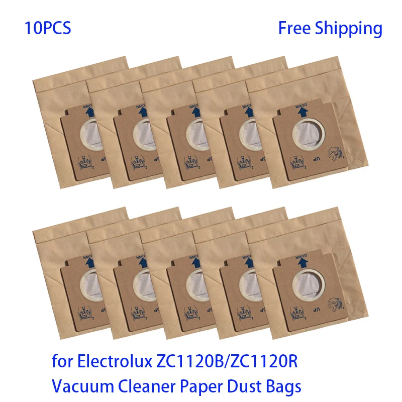 

10PCS Vacuum Cleaner Paper Dust Bags for Electrolux ZC1120Y/ZC1120H/ZMO1510 series Vacuum Cleaner Parts