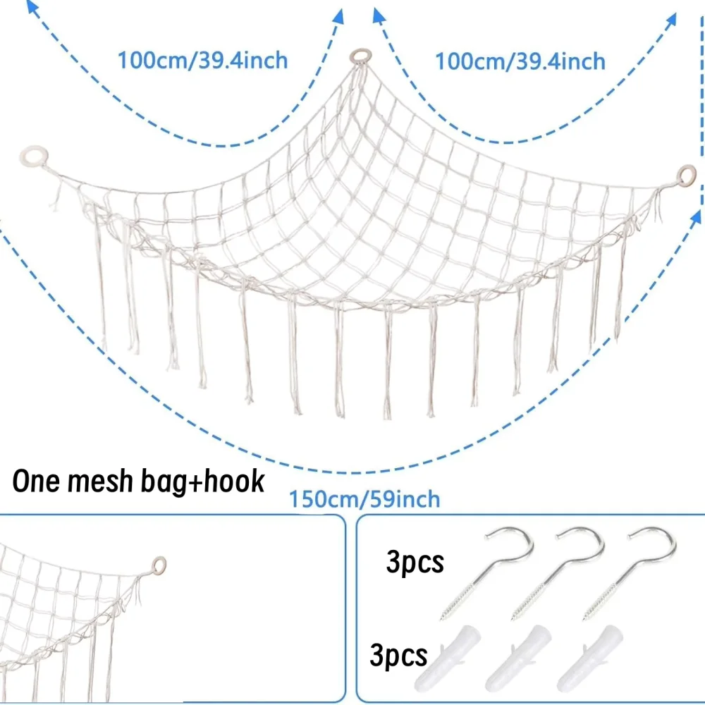 1Pc Spielzeug Hängematten Wand Ecke Hängende Lagerung Net Schlafzimmer Ecke Lagerung Spielzeug Puppe Hängematte Hintergrund Wand Raum Dekoration – Detail 5