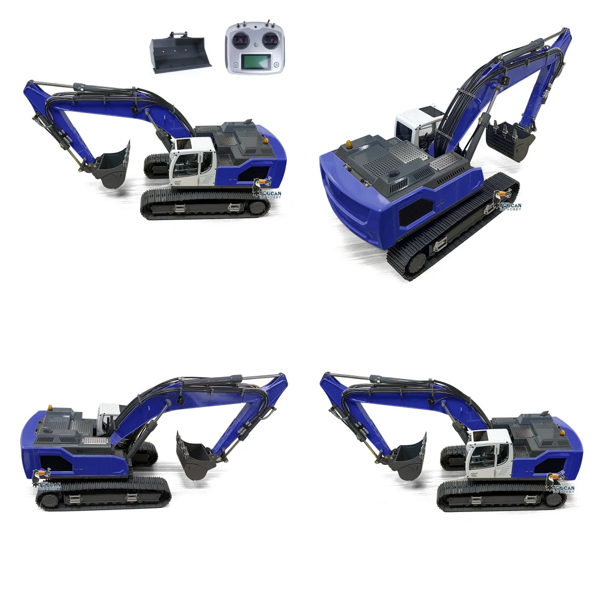 

Toys 1/14 New Hydraulic RC Excavator Remote Control Truck Painted Assembled Yellow Car 945 Toucan RC Hobby Digger Vehicle Model