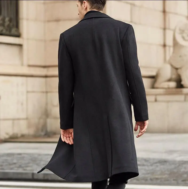 Cappotto monopetto Casual allentato da uomo di tendenza coreana autunno inverno moda nuovo cappotto lungo di lana a maniche lunghe 2023