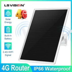 LS VISION 4G Solar Router WiFi Repeater 15w Solar Panel 20000mAh Battery Power 5V Working With Surveillance Cameras Waterproof