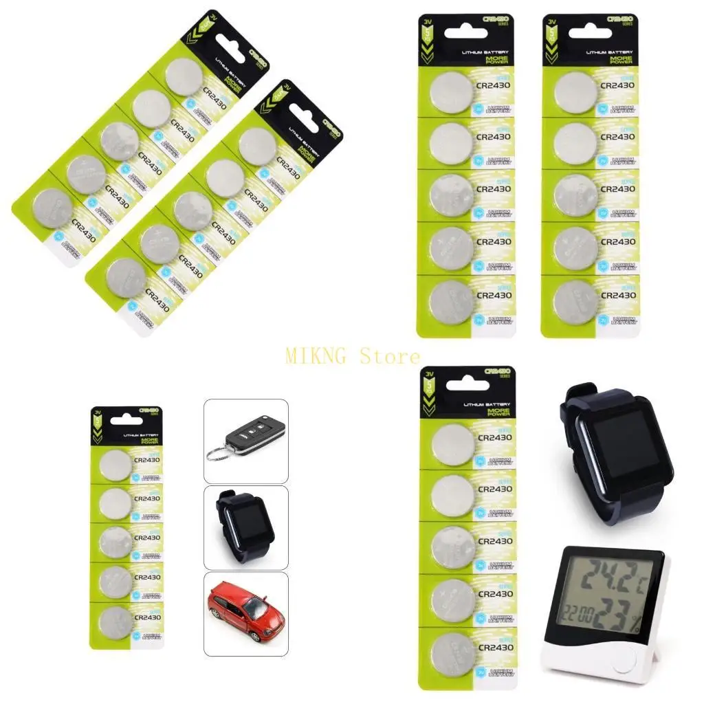 

CR2430 Battery 3V Lithium Button Cells 10/5Pack For Toy Calculator Small Devices best sale