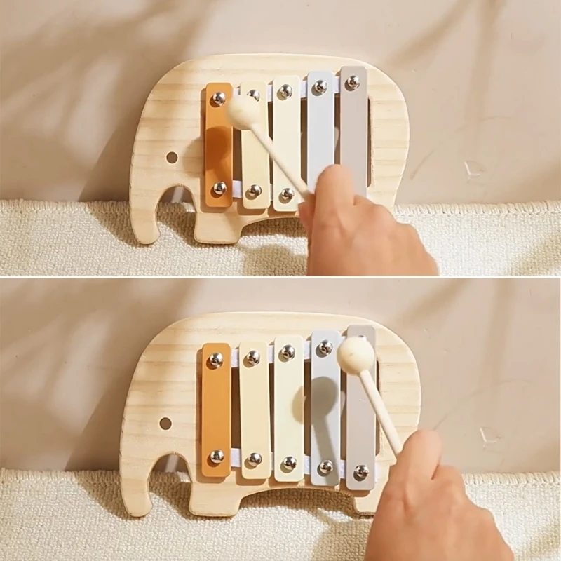 Musical Instrument Toy Baby Kids Puzzles Early Learning Game Baby Perception Gift 5 Tones Multicolor Xylophone