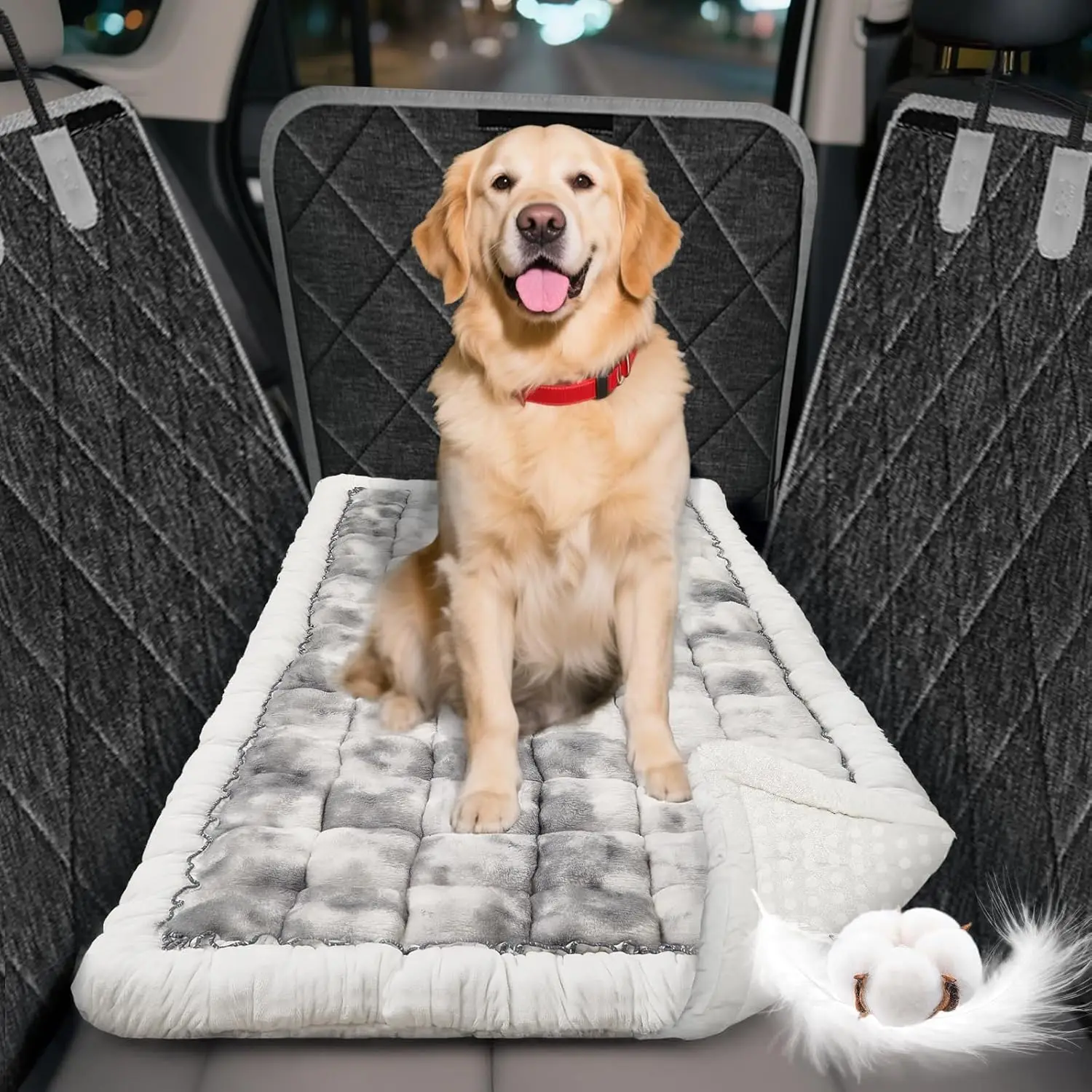 

Non-Slip Thickened Dog Car Bed for Back Seat, Premium Mixed Color, Protects Seats and Ensures Comfort