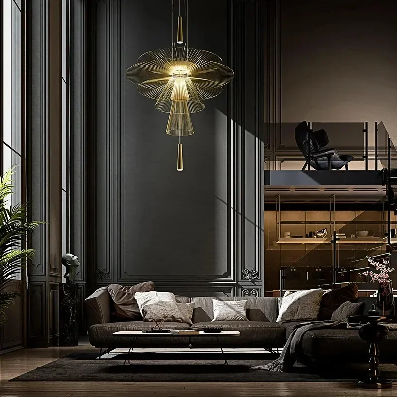 Post-modern Simple Hollow Flying Saucer Chandelier Designer Living Room Dining Room Tea Room Club Creative Decorative Lamps