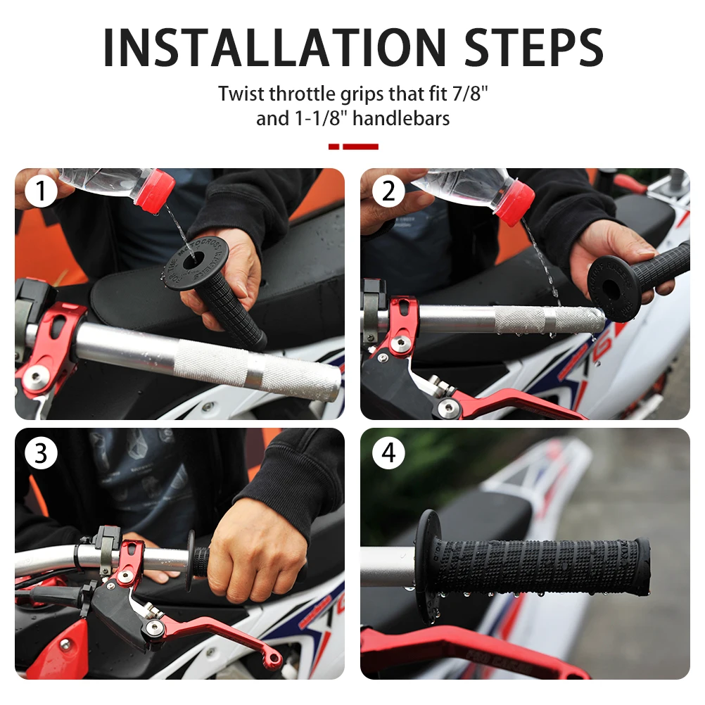 22mm 24mm Motorcycle Grips Handle Bar Anti Slip Soft Rubber Protective Cover For KTM YAMAHA Universal Motocross Handlebar Grip