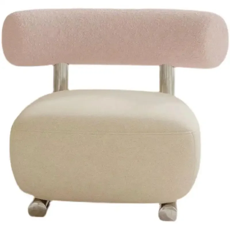 

Nordic light luxury art sleigh single sofa designer creative Internet celebrity lamb wool living room bedroom leisure chair