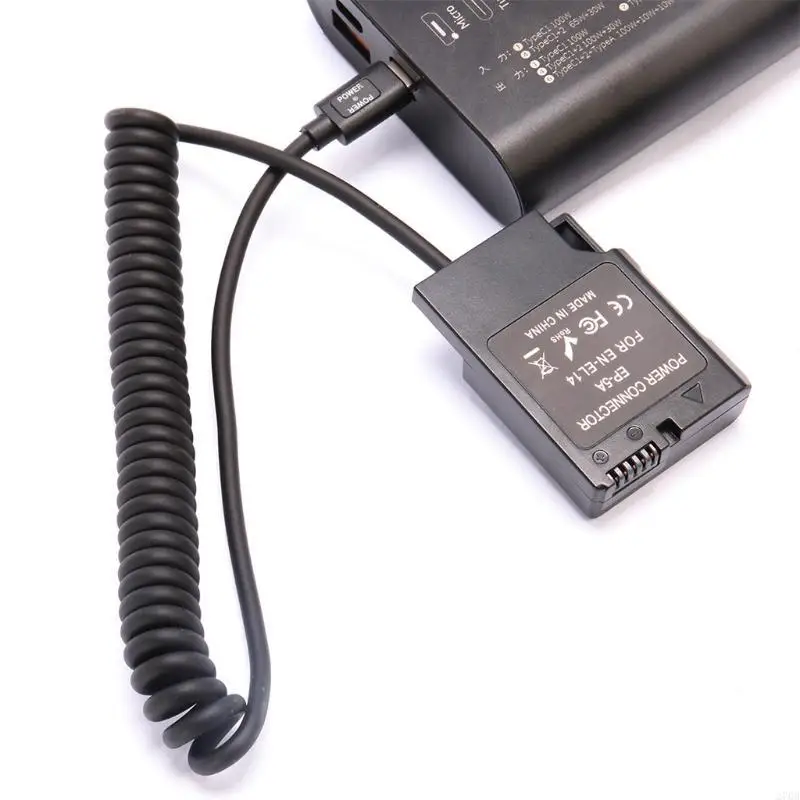 USB Type-C to EN-EL14 Dummy Battery Power Adapter for  D5300 D5400 D5500 D5600 P7000 P7100000000 P7700 0 P7800
