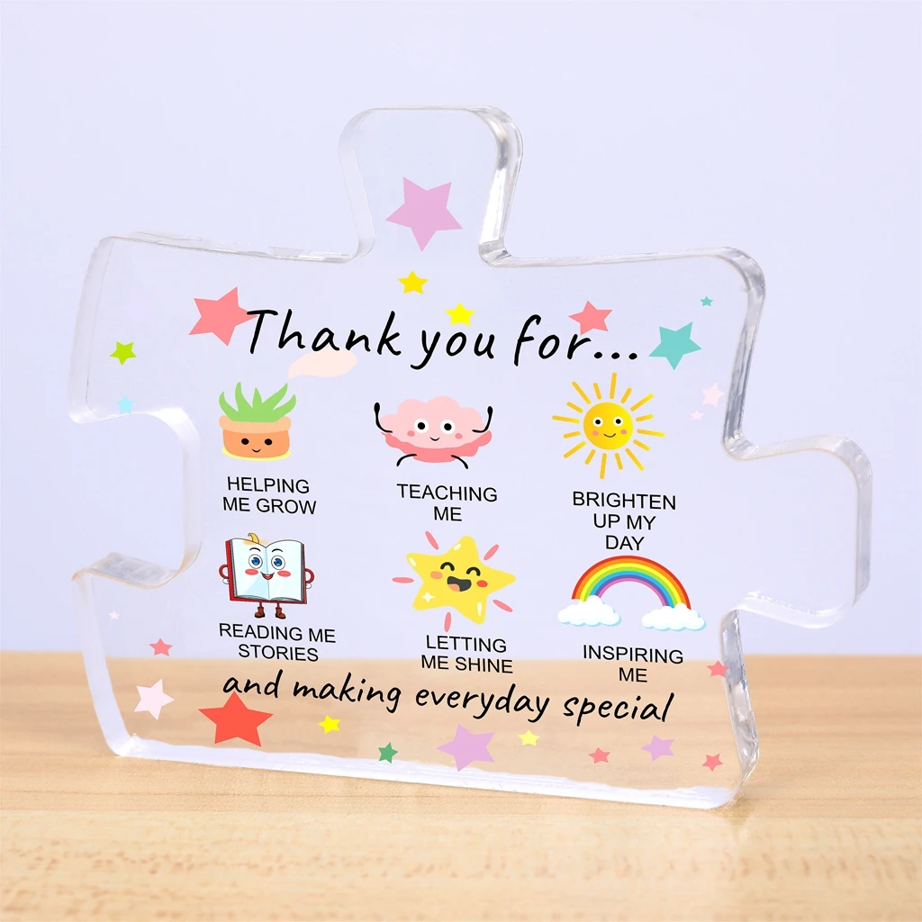 Thank You Gifts - Heart-Shaped Acrylic Desk Decor with Appreciation Message for Women, Teacher, Coworkers, Friend, Boss