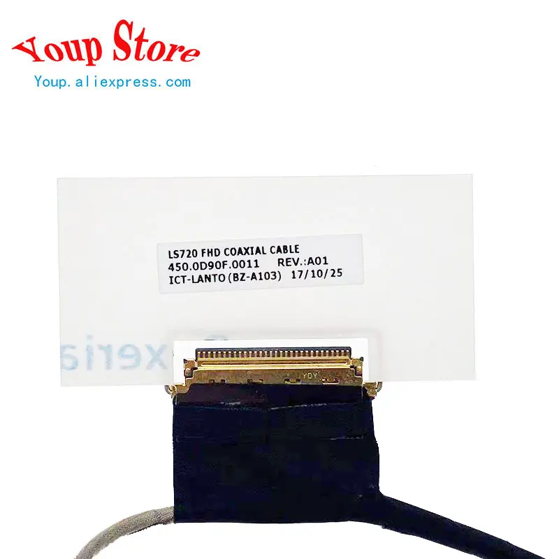 New Original For Lenovo IdeaPad 720S-15IKB LS720 FHD COAXIAL LCD Screen Display Cable 5C10Q62188 450.0D90F.0011 46K.0D9CB.0002