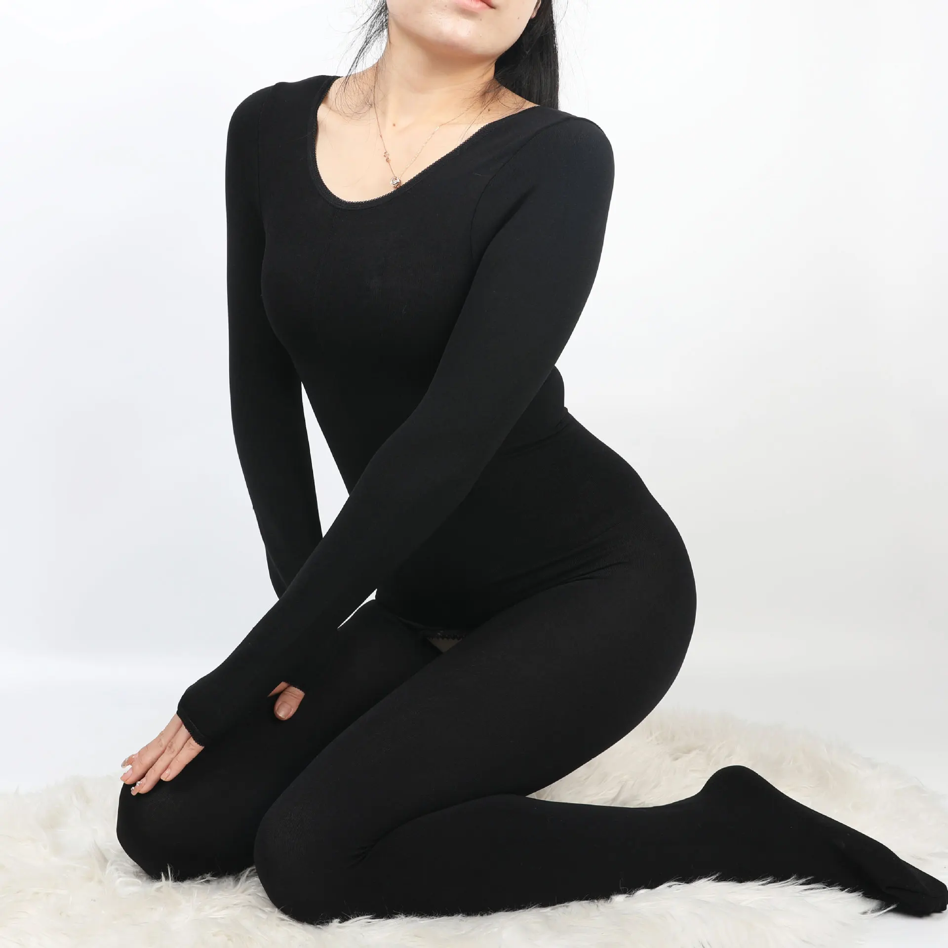 Winter Plush Zentai Second Skin Bodysuit Women Zentai Suit Plus Size Tight Jumpsuit Full Body Suit  Pantyhose