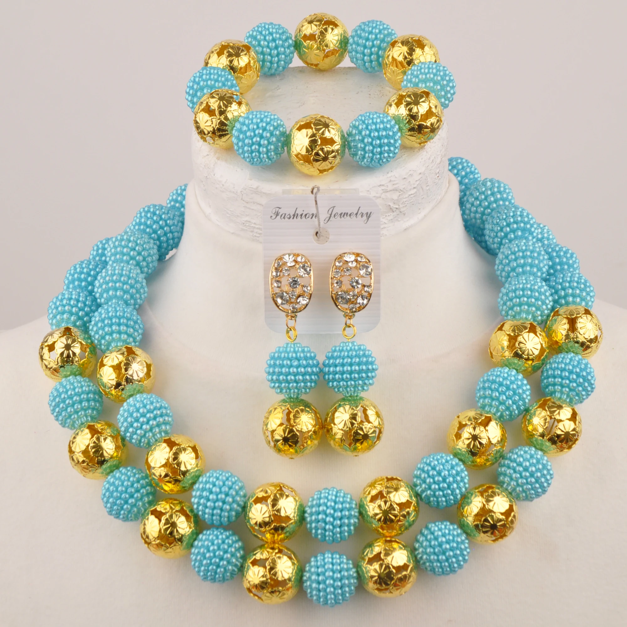 

Laanc Lake Blue Necklace Jewellery Nigerian Wedding African jewellery collection