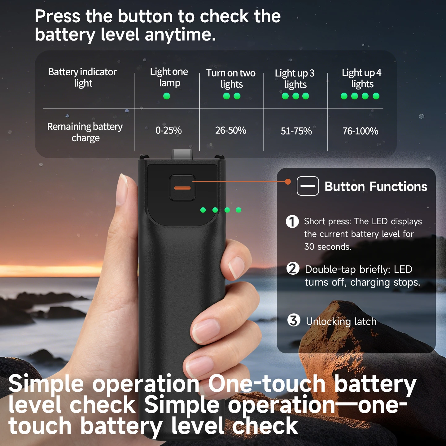 

Upgraded 5000mAh Battery Grip for Osmo Pocket 3, One-Touch Battery Display Anti-Slip Handle Fast Charging Vlog Camera Accessory