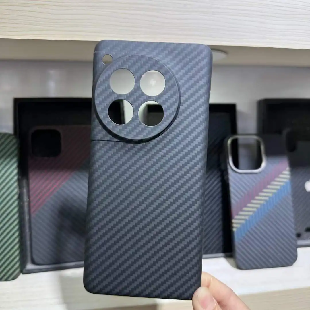Real Carbon Fiber Case For Oneplus 12 Case Ultra-thin Aramid Fiber Shockproof Back Cover for Oneplus 12 Case Business