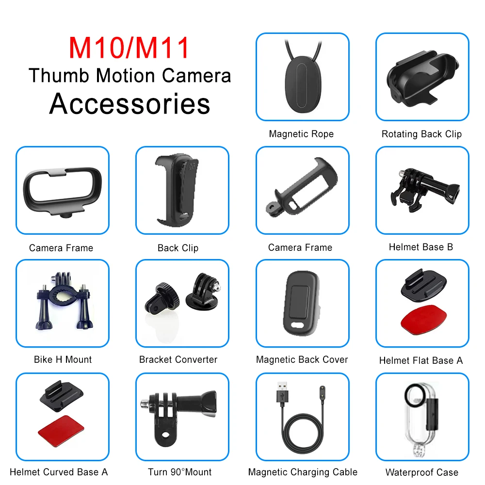 AliExpress NONE M10/M11 Mini Thumb Camera Accessories Bodycam Action Bike Cam Stand Body Action Sports DV Camcorder M10/M11 Waterproof Shell