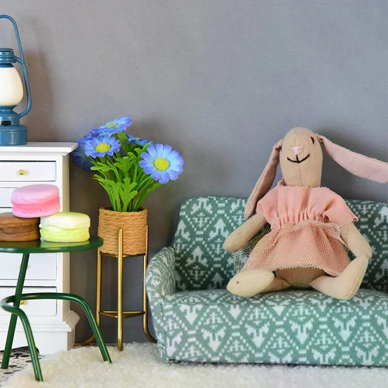 Puppenhaus Sofa Micro Szene handgemachte Montage DIY Modell Miniatur Möbel Spielhaus Landschaft Puppen Zubehör