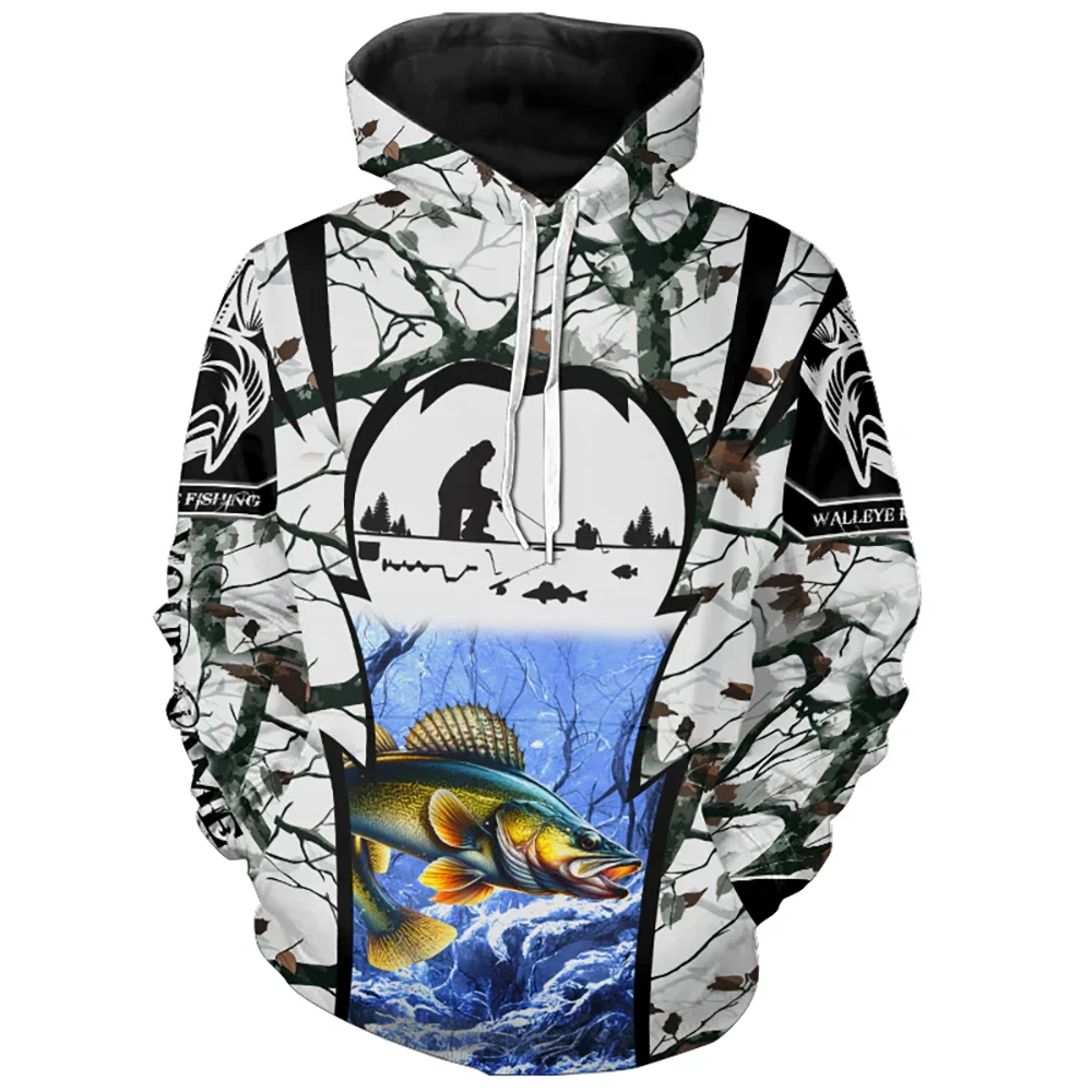 

Fishing Print Men's Long Sleeves Hoodis Outdoors Field Sweatshirts Autumn/Winter Fashion New Tops Hoodie Casual Men's Clothing