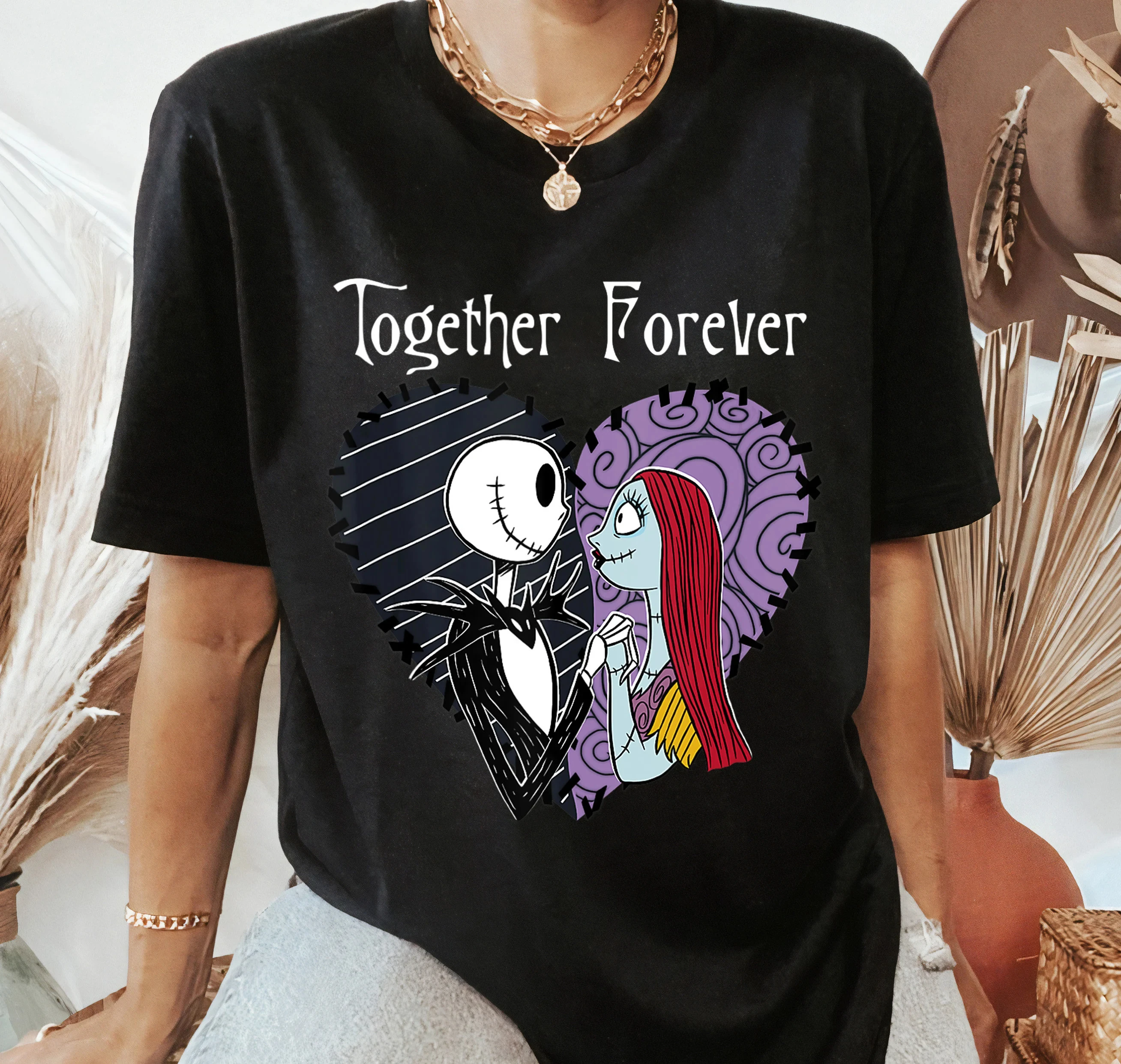 ديزني الكابوس قبل عيد الميلاد جاك سالي معا قميص ديزني ديزني لاند مطابقة قمصان مجموعة عيد الميلاد