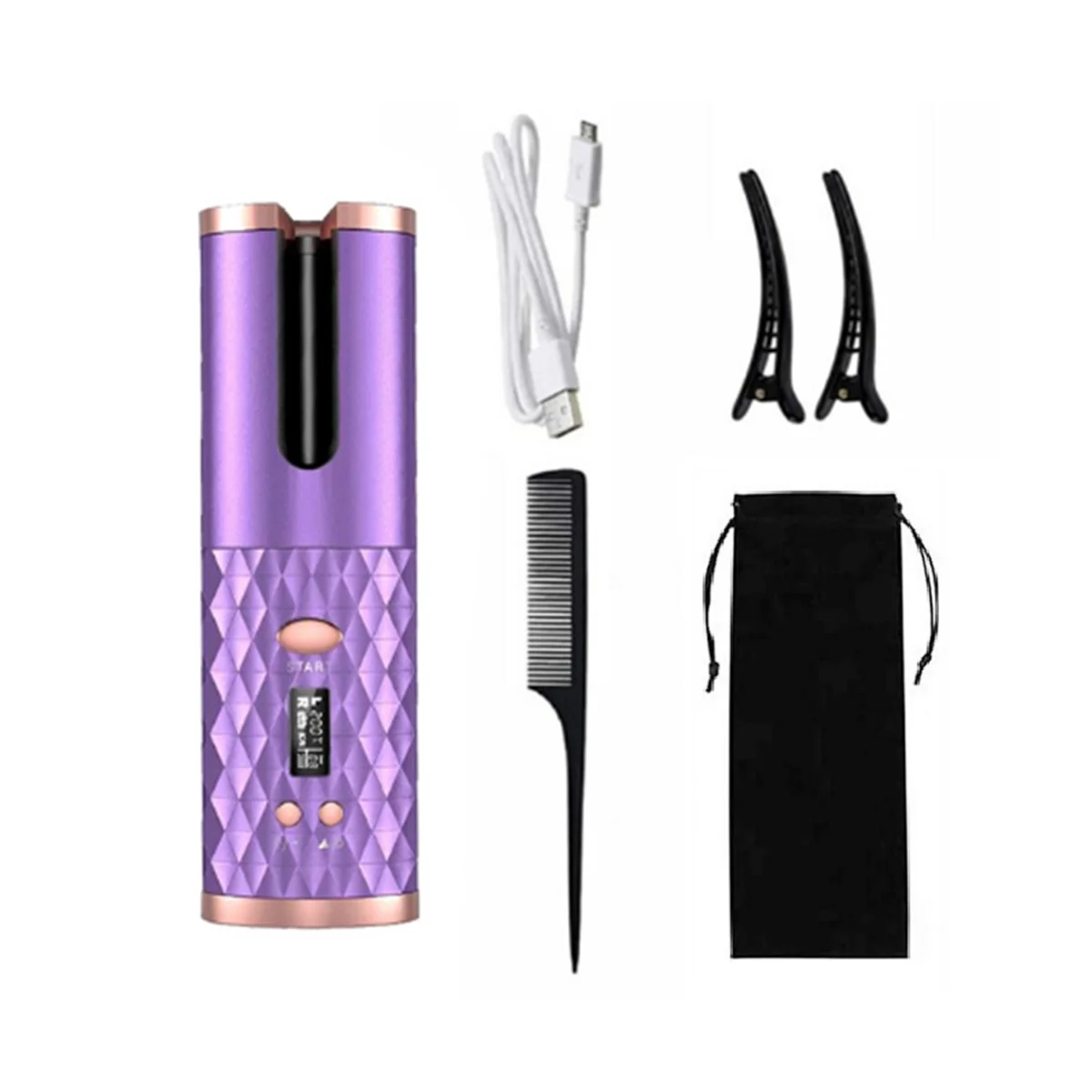 

USB Automatic Curling Iron Cordless Auto Hair Curler Wireless Auto Curler Silky Curls Fast Heating Portable Auto Curler