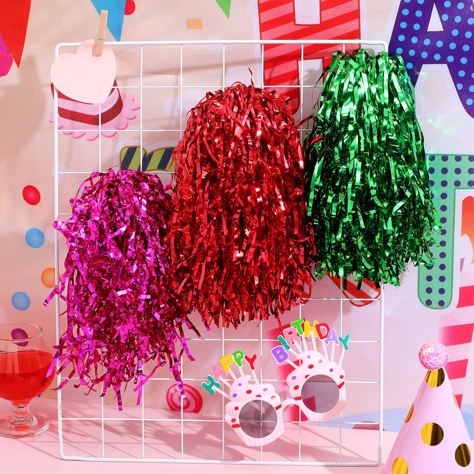 14Pcs Plastic Ball-Flower Cheerleading Props for Meet Party Game Bright Fun Photo Accessory Performance Equipment