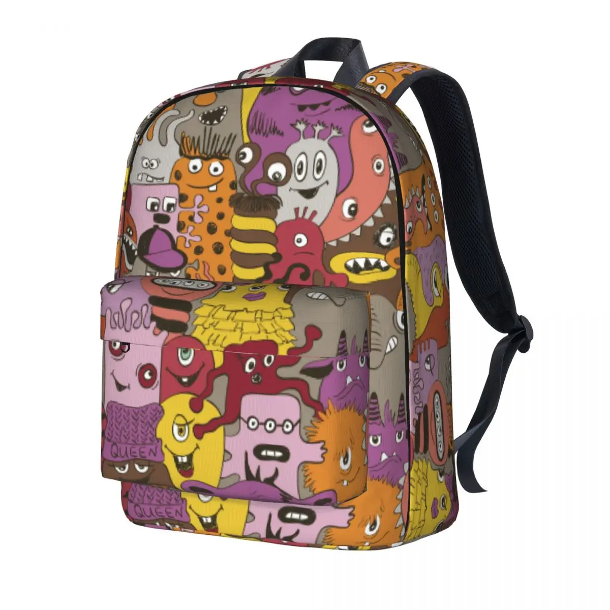 

Funny Monsters Backpack Student Colorful Cartoon Big Backpacks Back To School School Bags Outdoor Style Designer Rucksack