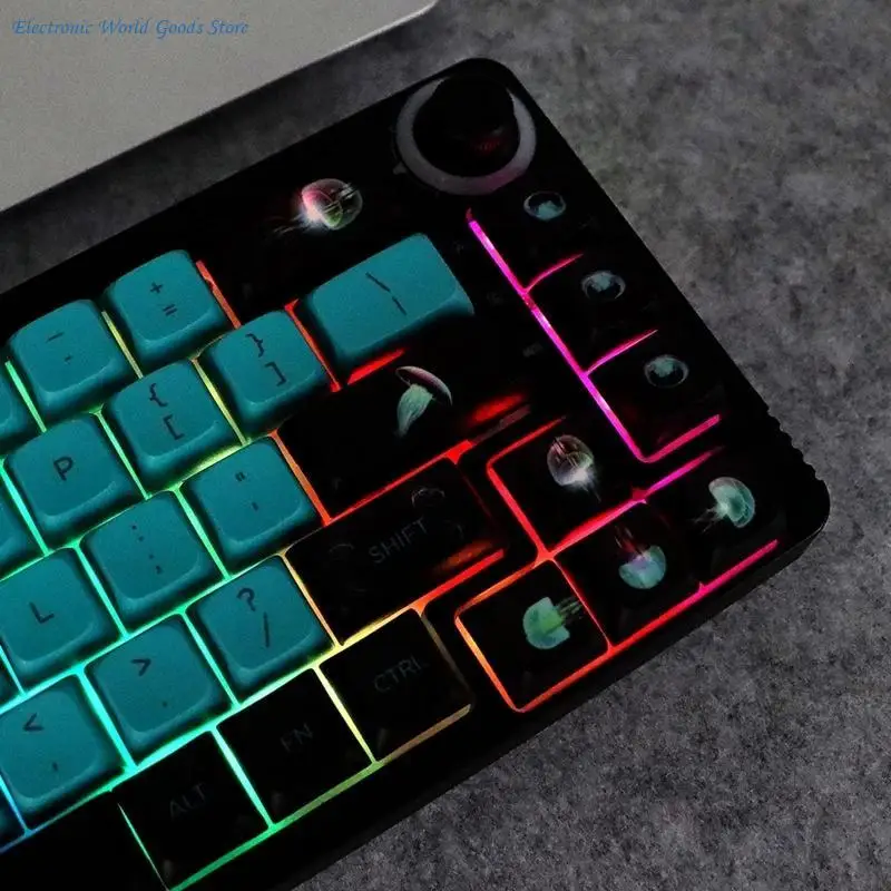 A3PD 141 pièces gelée poisson XDA Keycaps colorant sous rétro-éclairage Keycap pour clavier mécanique