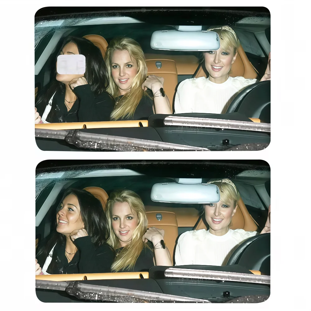 Paris Britney Lindsay Cartoon Kreditkarte Haut Aufkleber für Bankkarte Bus Metro Karte Aufkleber wasserdicht Frauen Geschenk