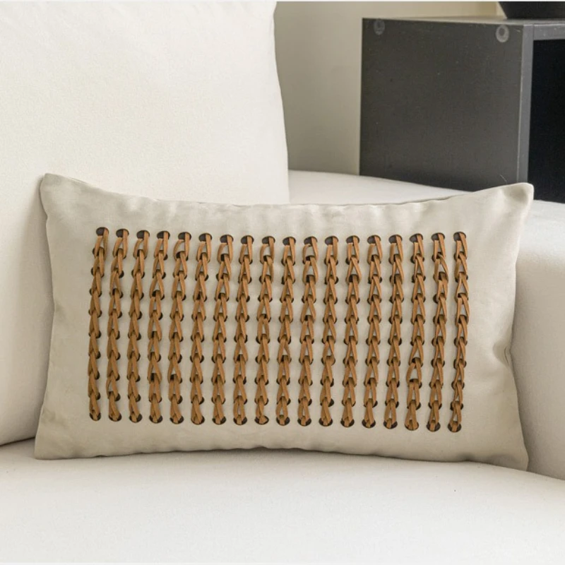 

Cotton and Linen Cushion Cover Hand Woven Decorative Pillow Cover for Sofa Bed Living Room Home Decor Pillow Case 30x50