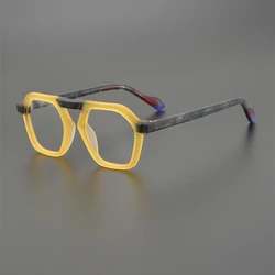 Pilot frosted acetic acid optical prescription glasses personality niche retro frames for men and women large frame square frame