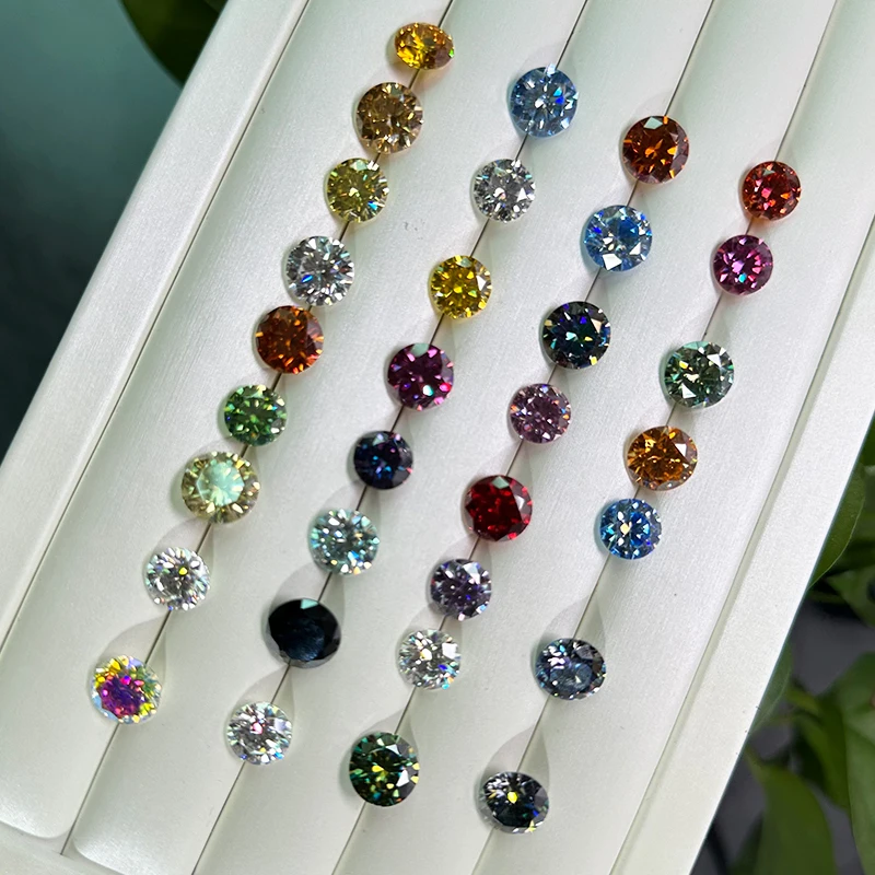 DJMAX 0.1-10ct Pink/ Red /Yellow/ Blue /Green /Purple Moissanite Loose Stone Excellent Cut 3-14mm Original Moissanite Diamond 썸네일 3