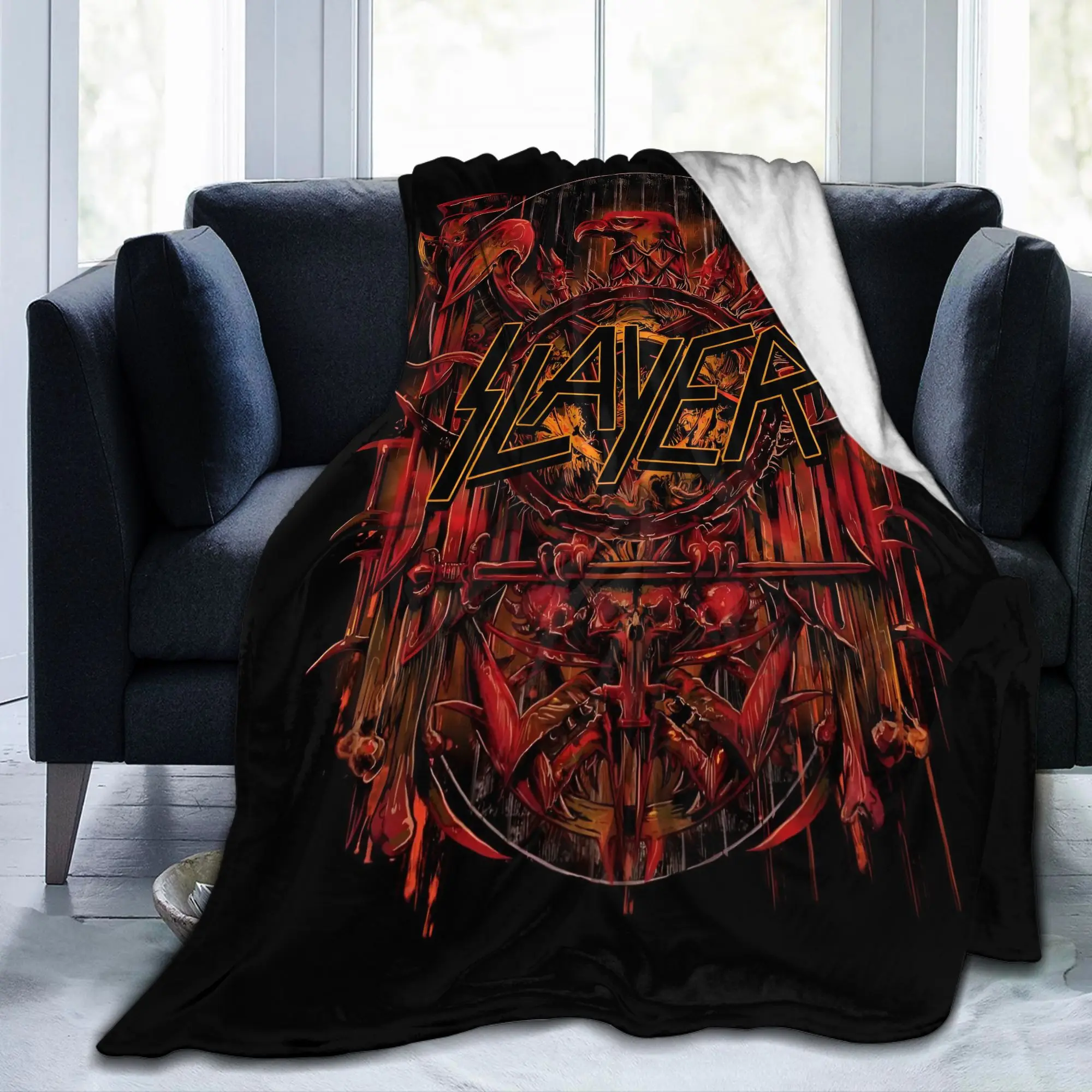 Custom S-Slayers Rock Band Blanket Warm Fleece Soft Flannel  Throw Blankets for Bedding Couch Home Spring Autumn