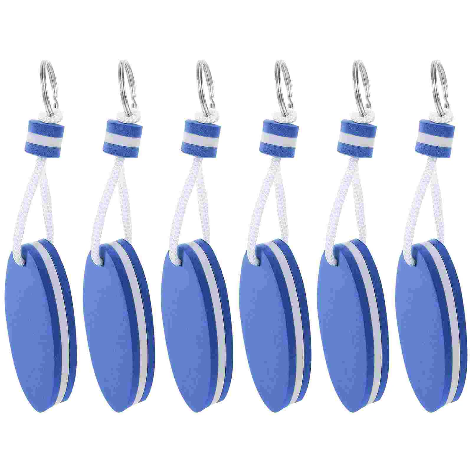 

6 Pcs Oval Keychain Eva Floating Water Foam 6pcs (blue) Fob Charm Boating Must Haves Sports Surfing Man for Keys