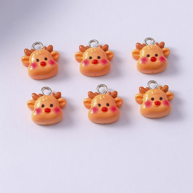

Duarte 20Pcs/Lot Cartoon Mini Resin Christmas Deer Charms Pendants for Jewelry Making Earrings Necklaces DIY Crafts Accessories