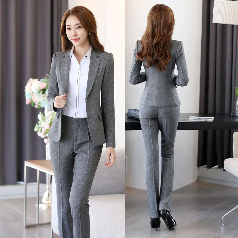 929 Two-Grain Buckle Long Sleeve Business Wear Black Business Business Suit Office Lady Suit Hotel Uniforms